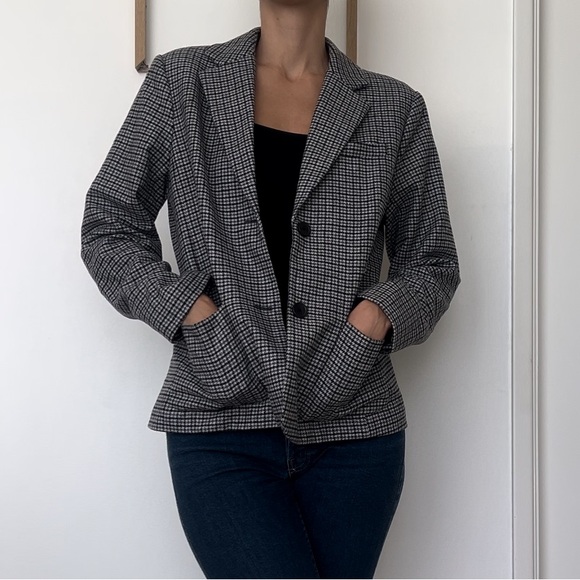 NWOT Everlane Gray Plaid Wool Blazer - Size 12‎ - Picture 5 of 11